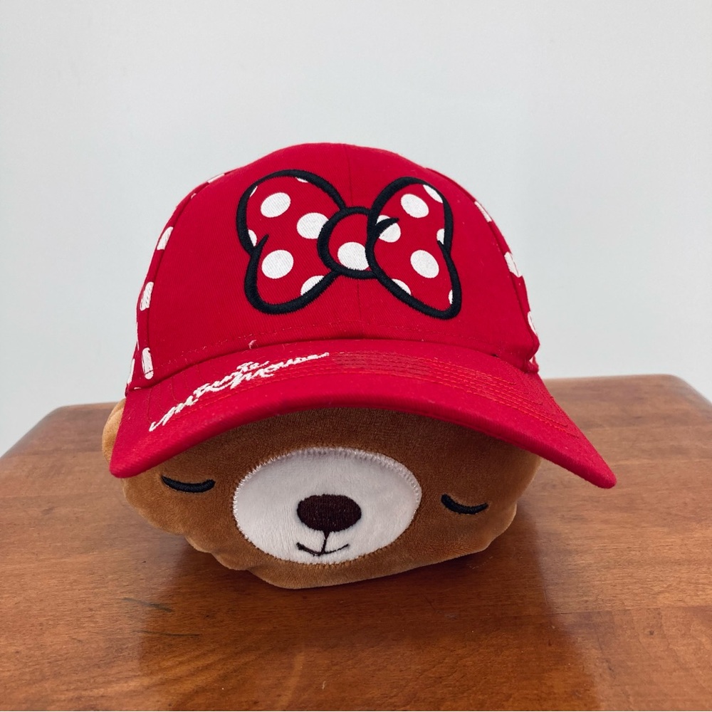 Disney Minnie Mouse Polka Dot Ball Cap Adjustable Velcro Strap